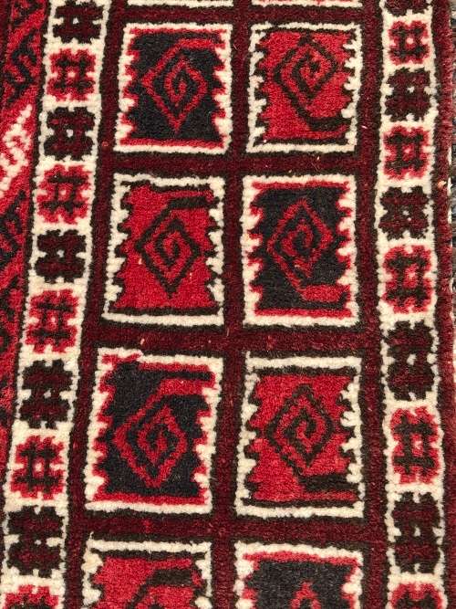 PURE WOOL HAND KNOTTED ANTIQUE AFGHAN TURKOMAN PERSIAN TENT OR DOUBLE DOOR HANGING 1465 X 870mm