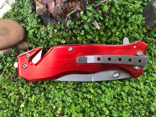 Fire Department Folding Rescue Knife With Glass Breaker and Safety Belt Cutter