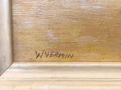 WOW !!! GORGEOUS SMALL OIL ON BOARD PAINTING BY W.VERMIN IN A BEAUTIFUL FRAME