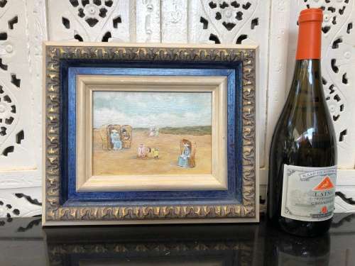 WOW !!! GORGEOUS SMALL OIL ON BOARD PAINTING BY W.VERMIN IN A BEAUTIFUL FRAME