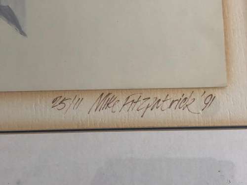 WOW !!! LARGE FRAMED MIKE FITZPATRICK SIGNED AND NUMBERED LIMITED EDITION PRINT