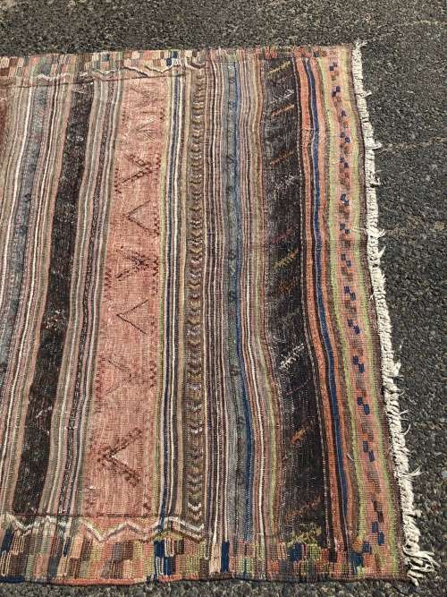 WOW !!! STUNNING LARGE WORN PURE WOOL HAND KNOTTED VINTAGE KALATI KILIM PERSIAN CARPET 2920 X 1510mm