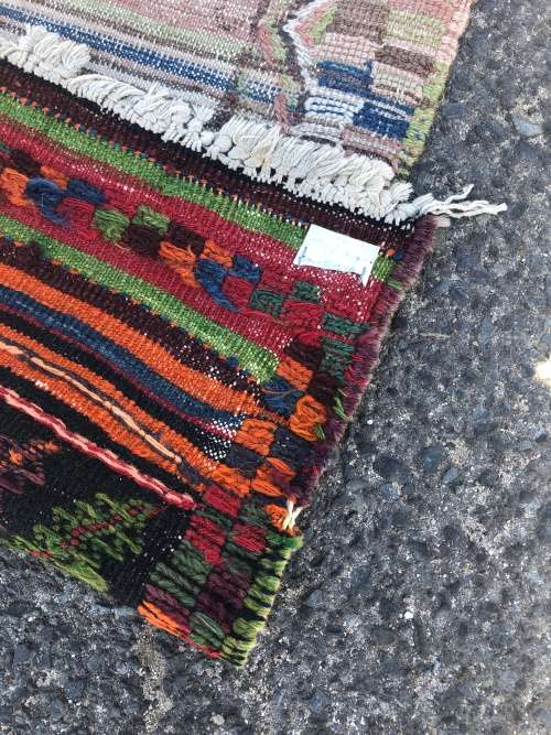 WOW !!! STUNNING LARGE WORN PURE WOOL HAND KNOTTED VINTAGE KALATI KILIM PERSIAN CARPET 2920 X 1510mm