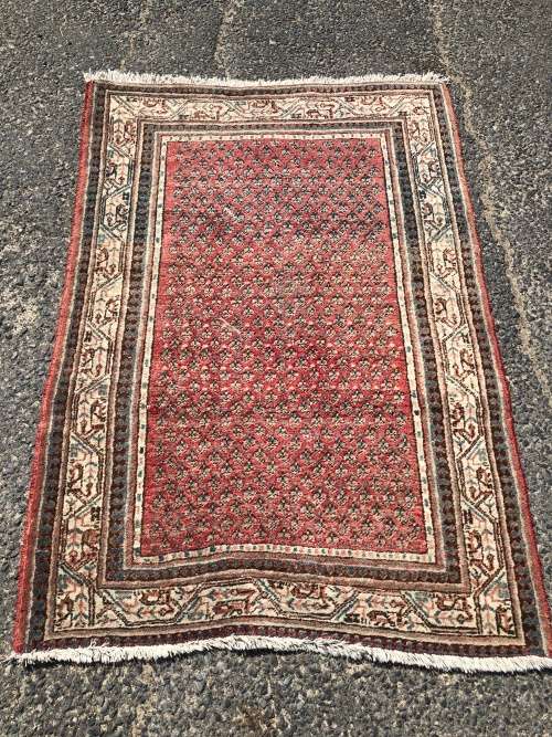 WOW !!! BEAUTIFUL NICELY WORN HAND KNOTTED PURE WOOL MIR PERSIAN CARPET 1530 X 1045mm