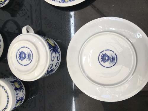 Stunning Vintage Discontinued Villeroy & Boch "Cadiz" Jumbo Cup Size Tea Set For 2
