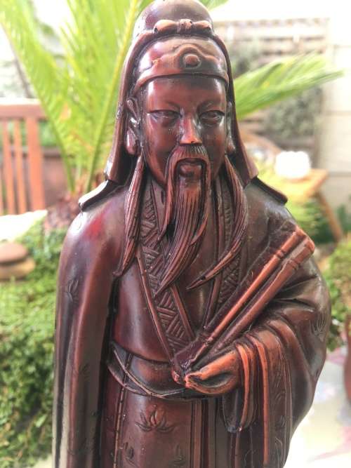 Vintage Sanxing Chinese Resin Hand Carved Figurine Set Three Deities Fu Lu Shou.