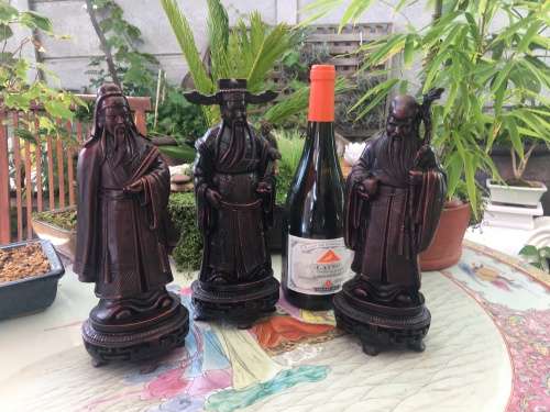 Vintage Sanxing Chinese Resin Hand Carved Figurine Set Three Deities Fu Lu Shou.