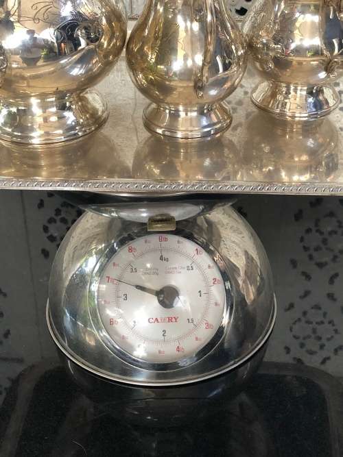 WOW !!! GORGEOUS VINTAGE SILVER PLATED TEA SET ON A SILVER PLATED TWIN HANDLED TRAY