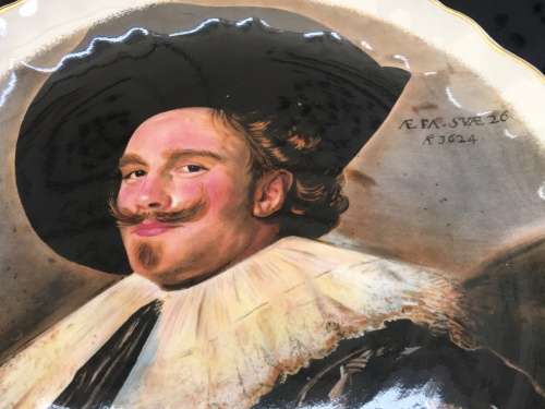 Vintage Old Foley "The laughing Cavalier" Display Plate. Wallace Collection 22.5 cm
