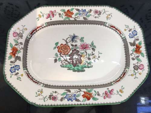 Collectors c1947 Copeland Spode Chinese Rose Pattern Large Platter. Reg:629599. Imprint mark J47