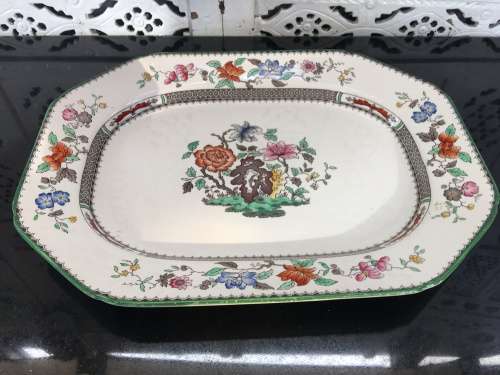 Collectors c1947 Copeland Spode Chinese Rose Pattern Large Platter. Reg:629599. Imprint mark J47