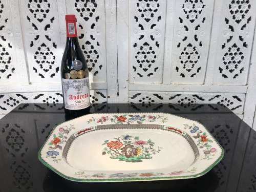 Collectors c1947 Copeland Spode Chinese Rose Pattern Large Platter. Reg:629599. Imprint mark J47