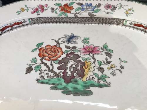 Collectors c1947 Copeland Spode Chinese Rose Pattern Large Platter. Reg:629599. Imprint mark J47