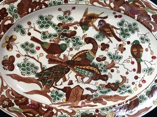 Vintage Japanese Imperial Imari Limited Collector's Series "Toshio Mitumura" Large Bird Platter