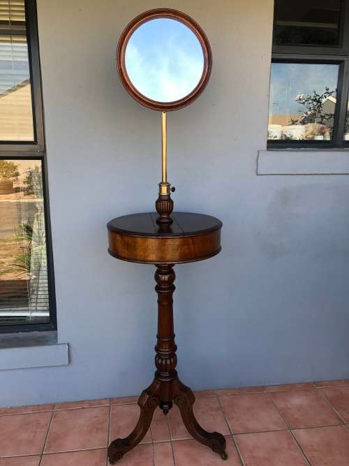 WOW !!! STUNNING EDWARDIAN MAHOGANY GENTLEMAN'S SHAVING MIRROR STAND WITH TWIN STORAGE COMPARTMENTS