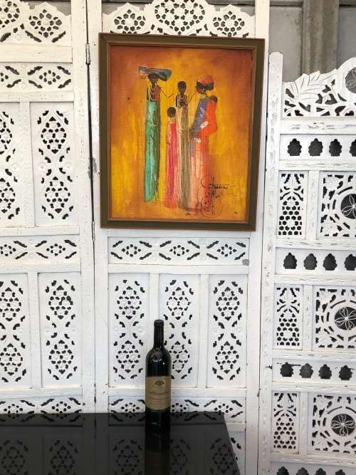 WOW !!! NDABUKO NTULI A WELL ESTABLISHED SOUTH AFRICAN ARTIST OIL ON CANVAS