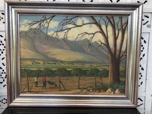 WOW !!! LOCAL SA ARTIST CHARLES EYDEN OIL ON CANVAS FRAMED IN A HEAVY SILVERED FRAME