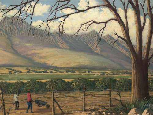 WOW !!! LOCAL SA ARTIST CHARLES EYDEN OIL ON CANVAS FRAMED IN A HEAVY SILVERED FRAME