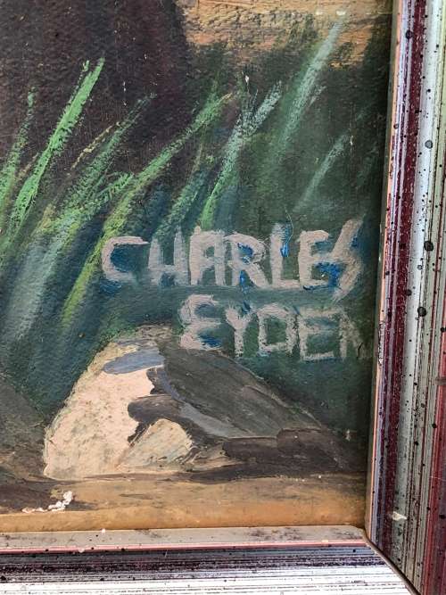 WOW !!! LOCAL SA ARTIST CHARLES EYDEN OIL ON CANVAS FRAMED IN A HEAVY SILVERED FRAME