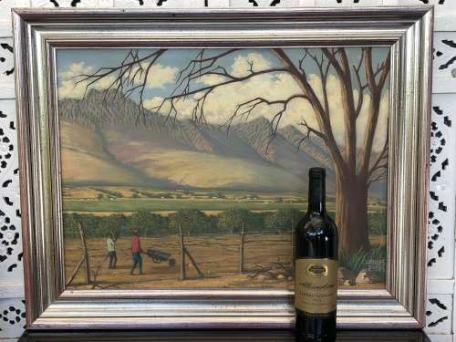 WOW !!! LOCAL SA ARTIST CHARLES EYDEN OIL ON CANVAS FRAMED IN A HEAVY SILVERED FRAME