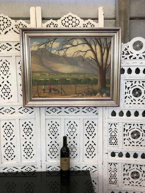 WOW !!! LOCAL SA ARTIST CHARLES EYDEN OIL ON CANVAS FRAMED IN A HEAVY SILVERED FRAME