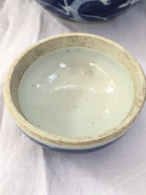 Absolutely Beautiful Old Hand Painted  Chinese Kangxi Double Blue Ring Prunus Ginger Jar.