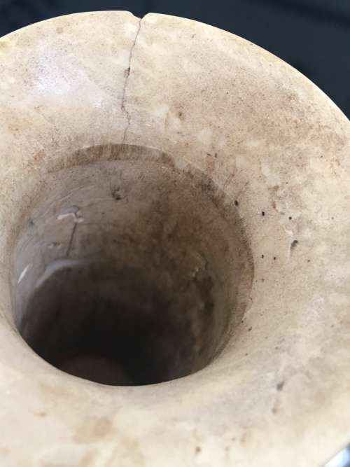 Antique Chinese Carved Cinnabar Vase With lots of character. Age related wear