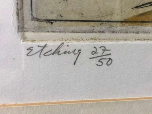 INVESTMENT ART !! PIETER VAN DER WESTHUIZEN SIGNED LIMITED EDITION ETCHING NUMBERED 27/50 DATED 1983