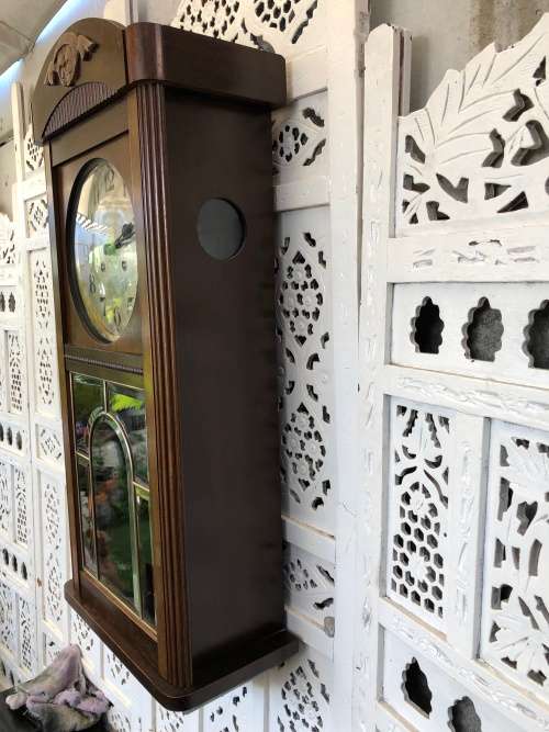 WHAT A BEAUTY !!! ANTIQUE GUSTAV BECKER MAHOGANY CASED WALL CLOCK CIRCA  EARLY 1900's WORKING 100%