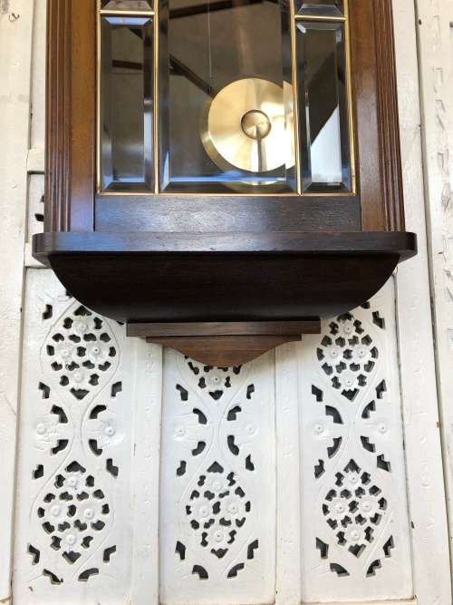 WHAT A BEAUTY !!! ANTIQUE GUSTAV BECKER MAHOGANY CASED WALL CLOCK CIRCA  EARLY 1900's WORKING 100%