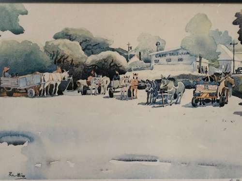 INVESTMENT ART !! WALTER BATTISS (1906 - 1982) FRAMED PRINT SIGNED IN PENCIL BY THE ARTIST