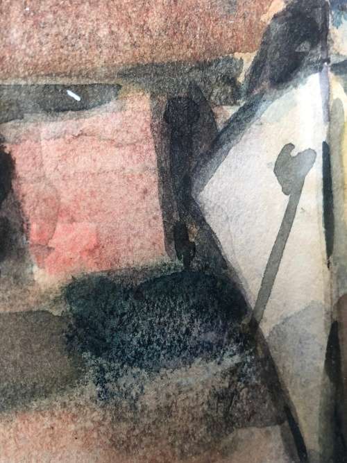 WOW !!! CHARLES THEODORE VILLET - BEAUTIFUL FRAMED WATERCOLOR PAINTING - AUTHENTICATED BEHIND c1947