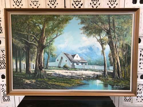 INVESTMENT ART !!! MASSIVE FRAMED DAN DU TOIT OIL ON CANVAS LANDSCAPE PAINTING - ABSOLUTELY STUNNING