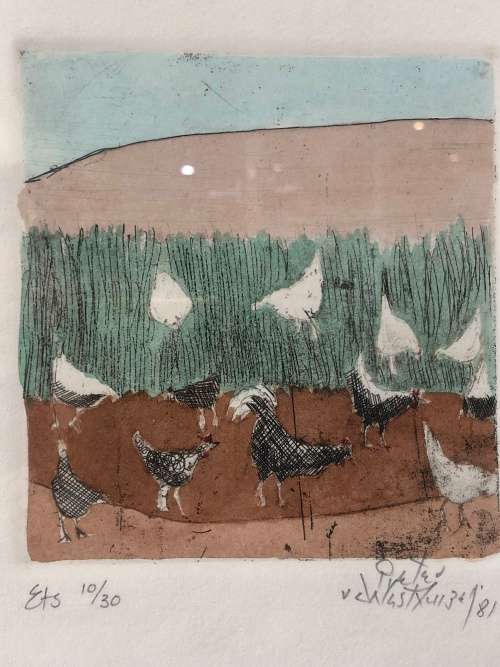 WOW !!! PIETER VAN DER WESTHUIZEN ETCHING - FRAMED - NUMBERED AND SIGNED IN PENCIL