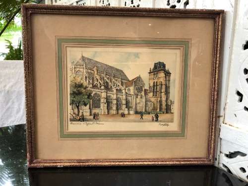 WOW !!! FRANCIS BARDAY - 20th CENTURY FRENCH ARTIST - SIGNED HAND COLORED LITHOGRAPH