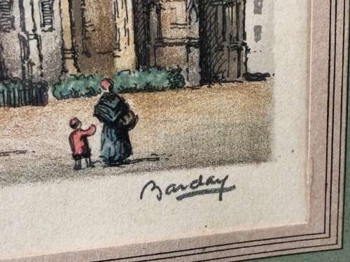 WOW !!! FRANCIS BARDAY - 20th CENTURY FRENCH ARTIST - SIGNED HAND COLORED LITHOGRAPH