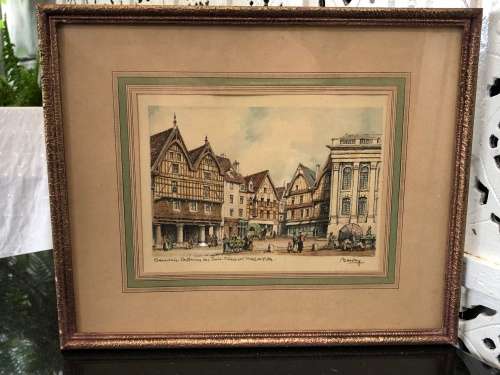 WOW !!! FRANCIS BARDAY - 20th CENTURY FRENCH ARTIST - SIGNED HAND COLORED LITHOGRAPH