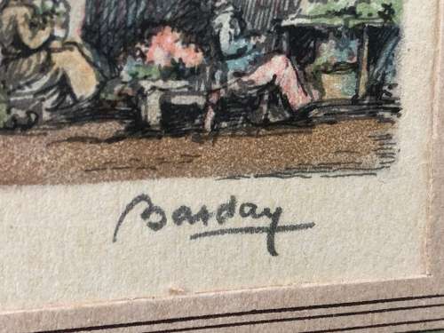 WOW !!! FRANCIS BARDAY - 20th CENTURY FRENCH ARTIST - SIGNED HAND COLORED LITHOGRAPH