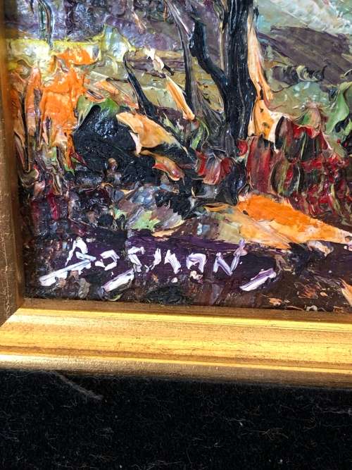 INVESTMENT ART !!! BERNARD BOSMAN (1911 - 1981) STUNNING GILT FRAMED OIL ON BOARD LANDSCAPE