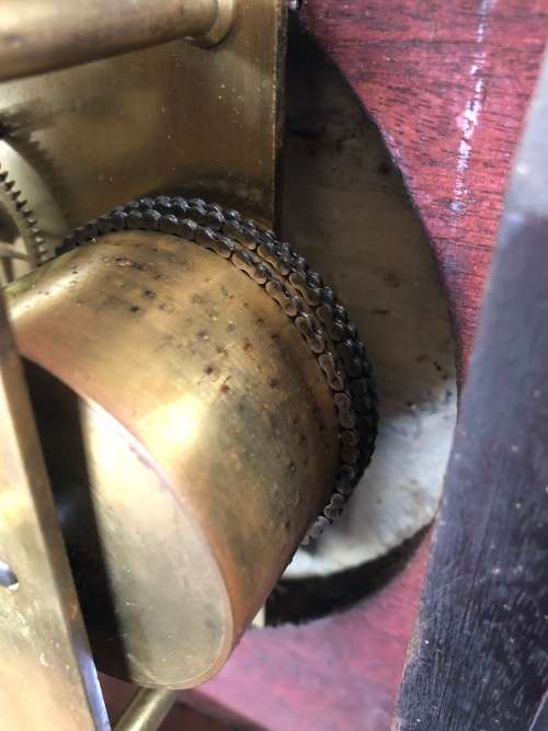 WOW !! STUNNING 1860's MAHOGANY CASED FUSEE MOVEMENT STATION CLOCK - WORKING 100%