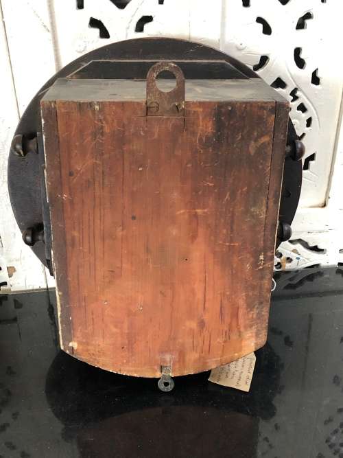 WOW !! STUNNING 1860's MAHOGANY CASED FUSEE MOVEMENT STATION CLOCK - WORKING 100%