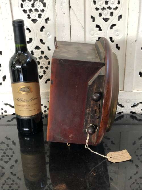 WOW !! STUNNING 1860's MAHOGANY CASED FUSEE MOVEMENT STATION CLOCK - WORKING 100%