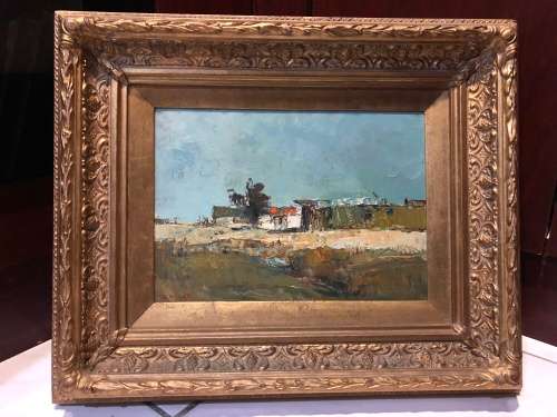 INVESTMENT ART !! TITTA FASCIOTTI (SA 1927-1993) STUNNING OIL ON BOARD LANDSCAPE - SIGNED AND FRAMED