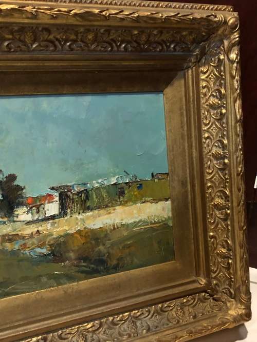 INVESTMENT ART !! TITTA FASCIOTTI (SA 1927-1993) STUNNING OIL ON BOARD LANDSCAPE - SIGNED AND FRAMED
