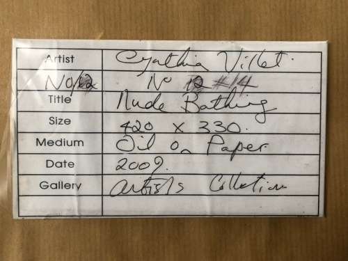 INVESTMENT ART !! CYNTHIA VILLET (1934 - 2018) SA 20th CENTURY FRAMED OIL ON PAPER - AUTHENTICATED