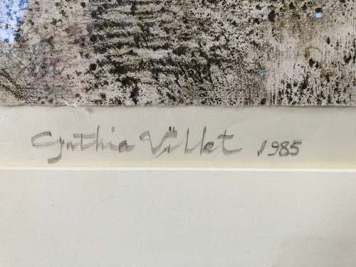 INVESTMENT ART !! CYNTHIA VILLET (1934 - 2018) SA 20th CENTURY FRAMED OIL ON PAPER - AUTHENTICATED