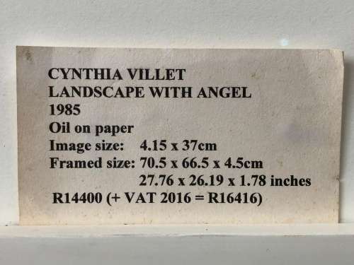 INVESTMENT ART !! CYNTHIA VILLET (1934 - 2018) SA 20th CENTURY FRAMED OIL ON PAPER - AUTHENTICATED