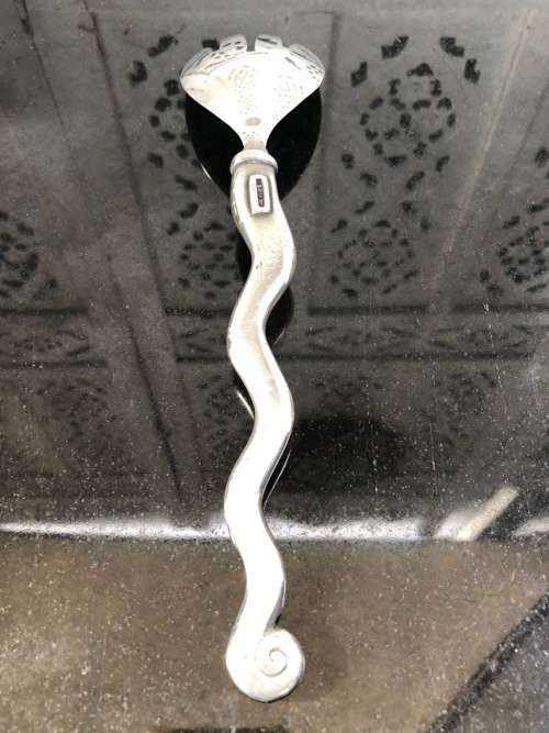 WOW !!! VINTAGE CARROL BOYES PEWTER SALAD SERVERS - WAVE PATTERN