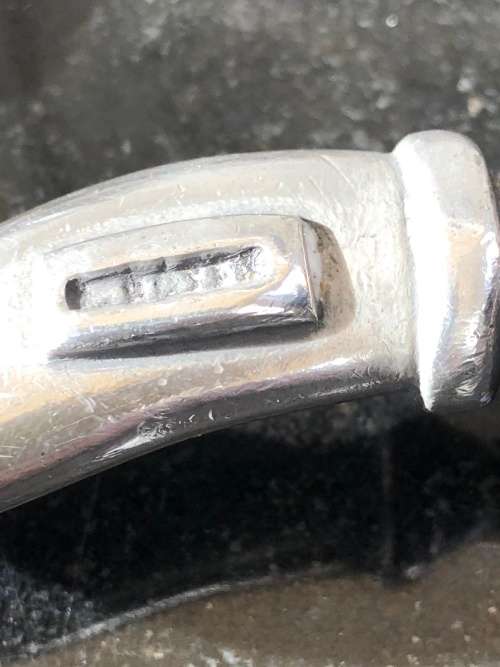 WOW !!! VINTAGE CARROL BOYES PEWTER SALAD SERVERS - WAVE PATTERN