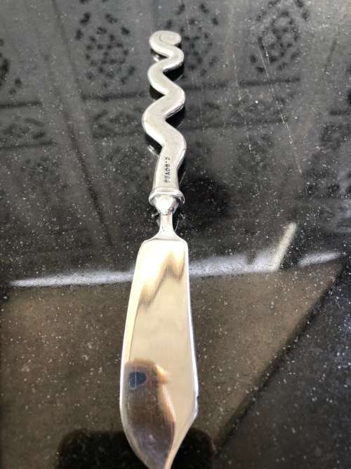 WOW !!! VINTAGE CARROL BOYES PEWTER BUTTER KNIFE - WAVE PATTERN